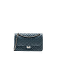CHANEL LARGE 2.55 REISSUE FLAP BAG AGED CALFSKIN PETROL BLUE RUTHENIUM HARDWARE