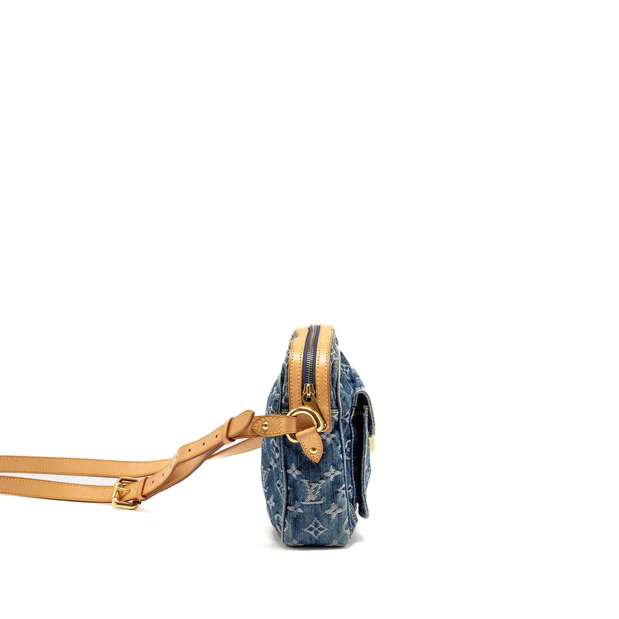 LOUIS VUITTON VINTAGE DENIM CAMERA BAG MONOGRAM BLUE DENIM GHW