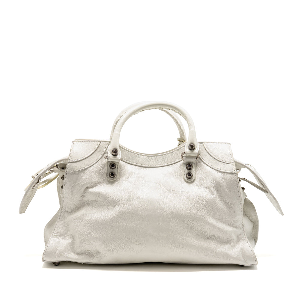 BALENCIAGA NEO CAJOLE CITY SHOULDER BAG LEATHER WHITE SHW