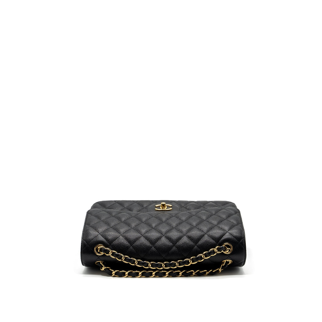 CHANEL JUMBO CLASSIC DOUBLE FLAP BAG CAVIAR BLACK GHW