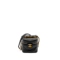 CHANEL TOP HANDLE VANITY CROSSBODY BAG CALFSKIN BLACK BRUSHED GHW (MICROCHIP)