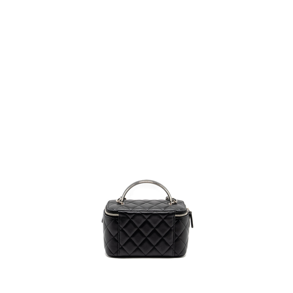 CHANEL TOP HANDLE LONG VANITY CASE LAMBSKIN BLACK SHW (MICROCHIP)