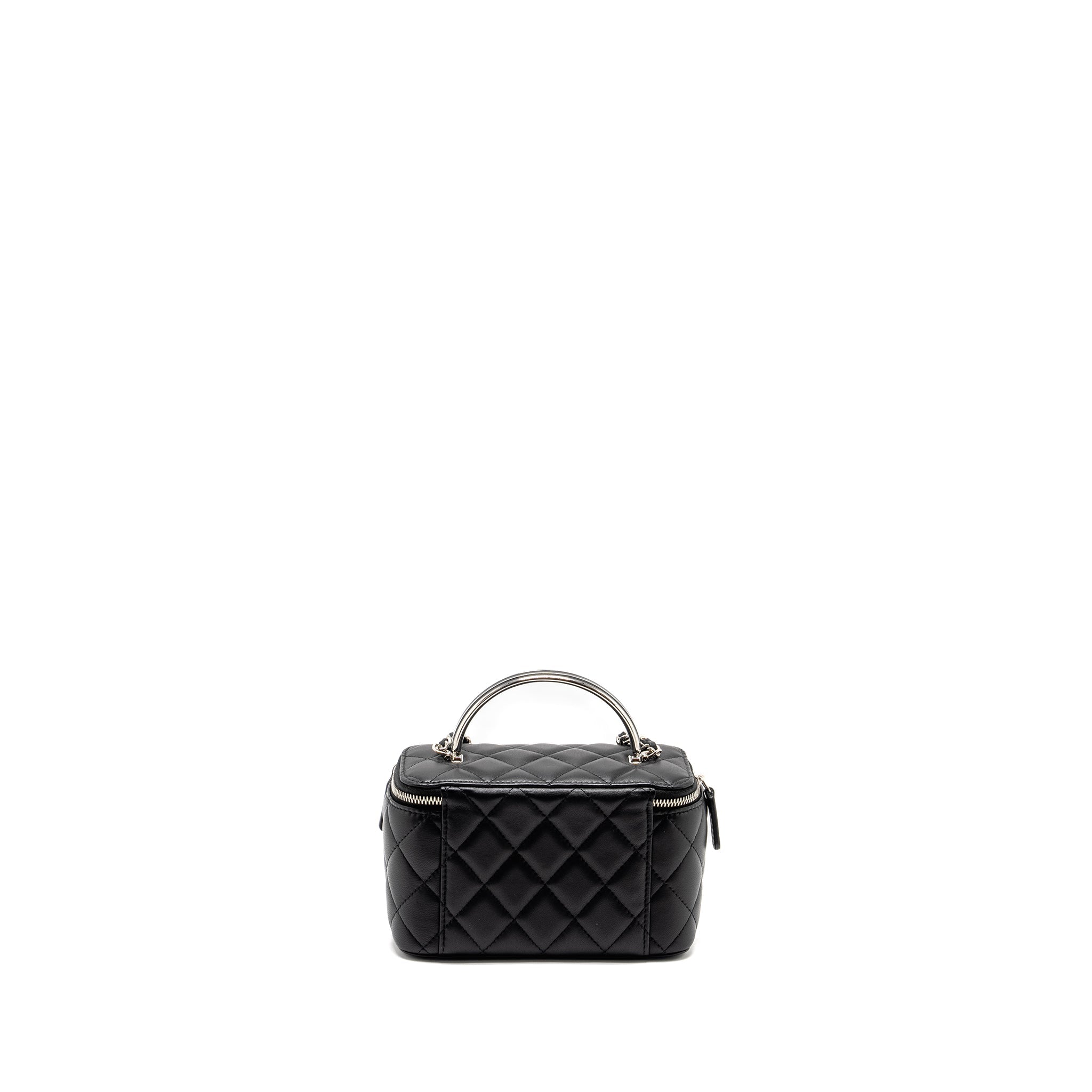 CHANEL TOP HANDLE LONG VANITY CASE LAMBSKIN BLACK SHW (MICROCHIP)