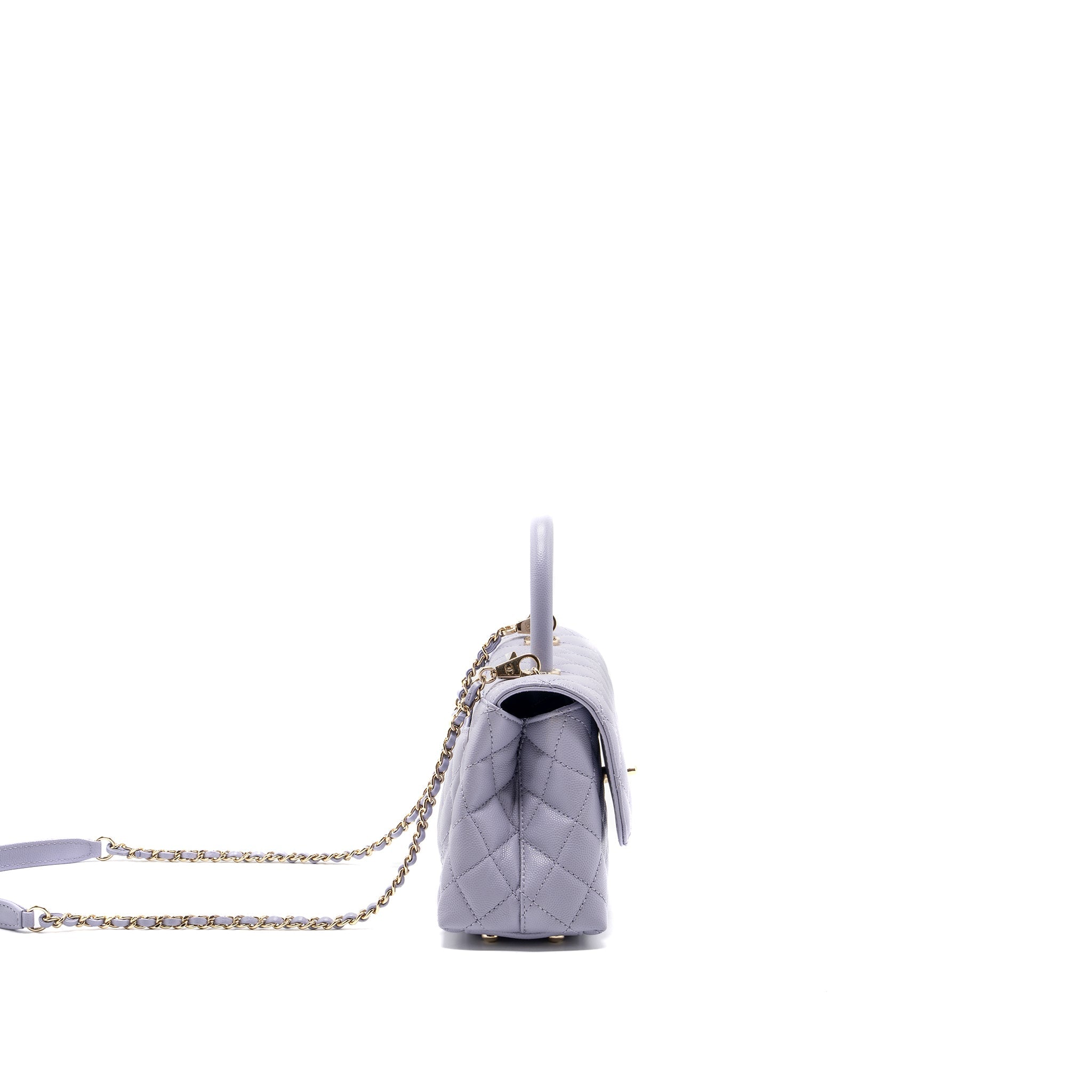 CHANEL SMALL COCO HANDLE CAVIAR LIGHT PURPLE LGHW (MICROCHIP)