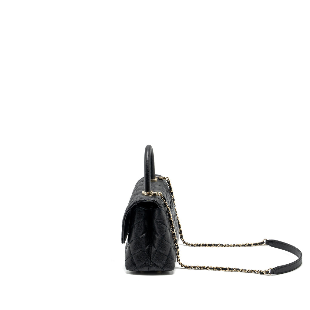 CHANEL SMALL COCO HANDLE CAVIAR BLACK LGHW (MICROCHIP)