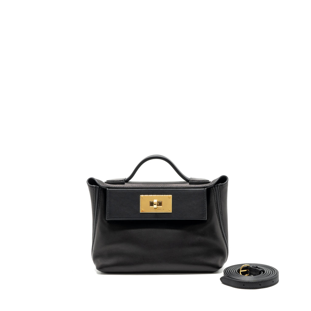 HERMES MINI 24/24 2424-21 BAG SWIFT/VOLUPTO BLACK GHW