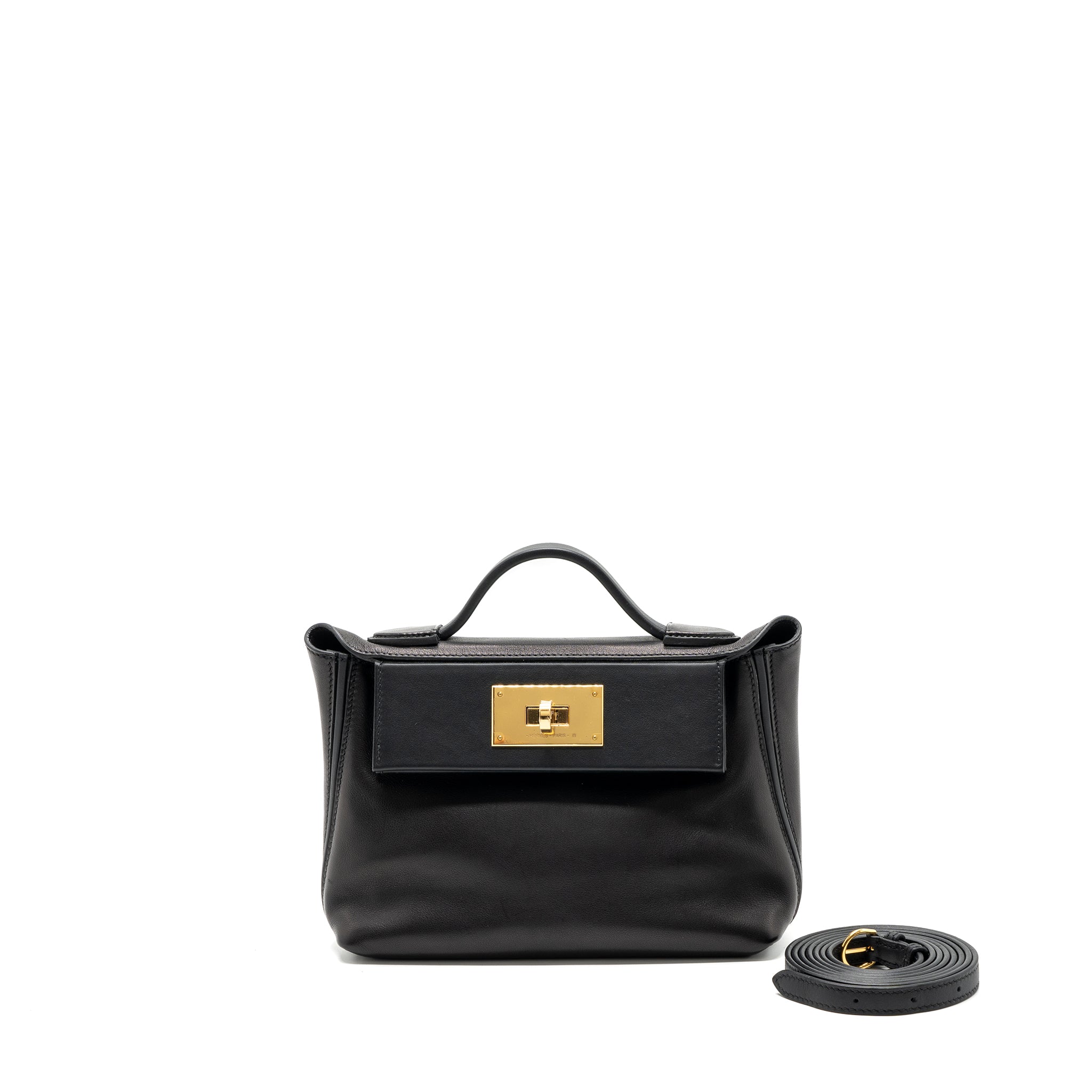 HERMES MINI 24/24 2424-21 BAG SWIFT/VOLUPTO BLACK GHW