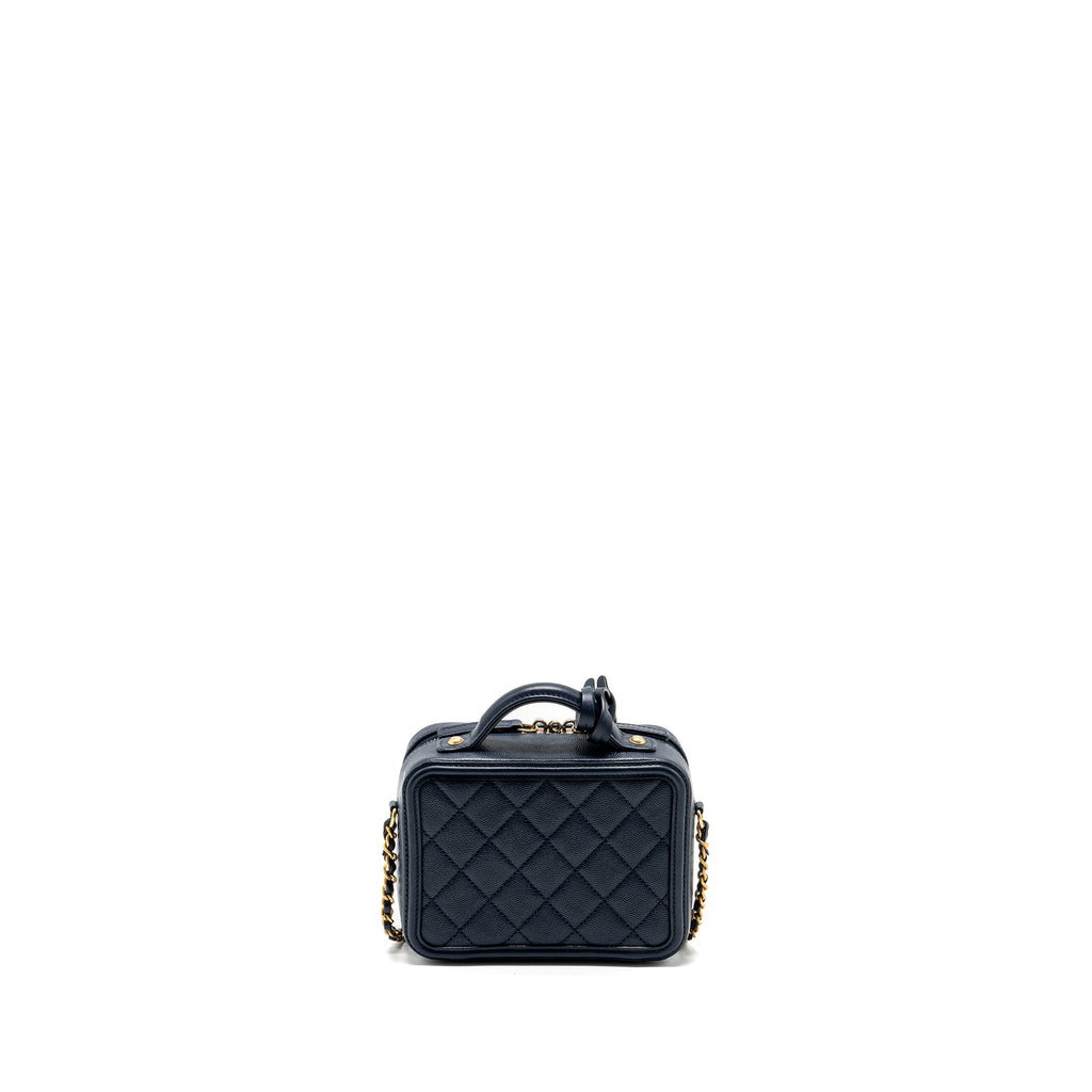CHANEL MINI FILIGREE CAMERA BAG CAVIAR DARK BLUE GHW
