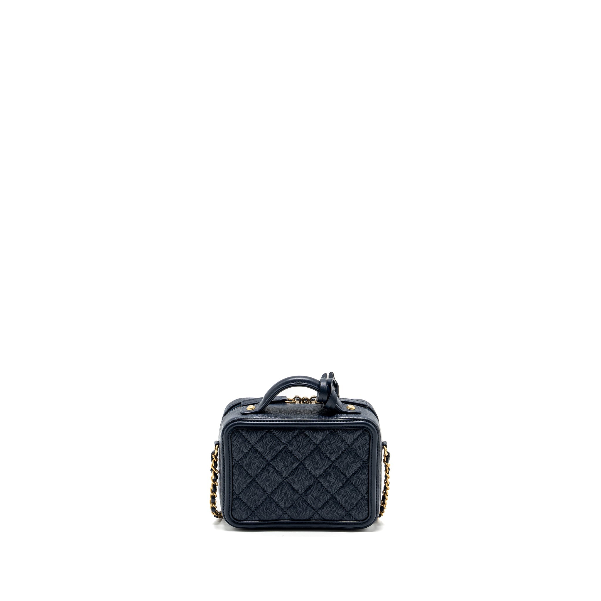 CHANEL MINI FILIGREE CAMERA BAG CAVIAR DARK BLUE GHW