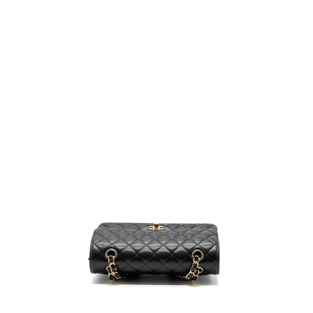 CHANEL SMALL CLASSIC DOUBLE FLAP BAG CAVIAR BLACK GHW(MICROCHIP)
