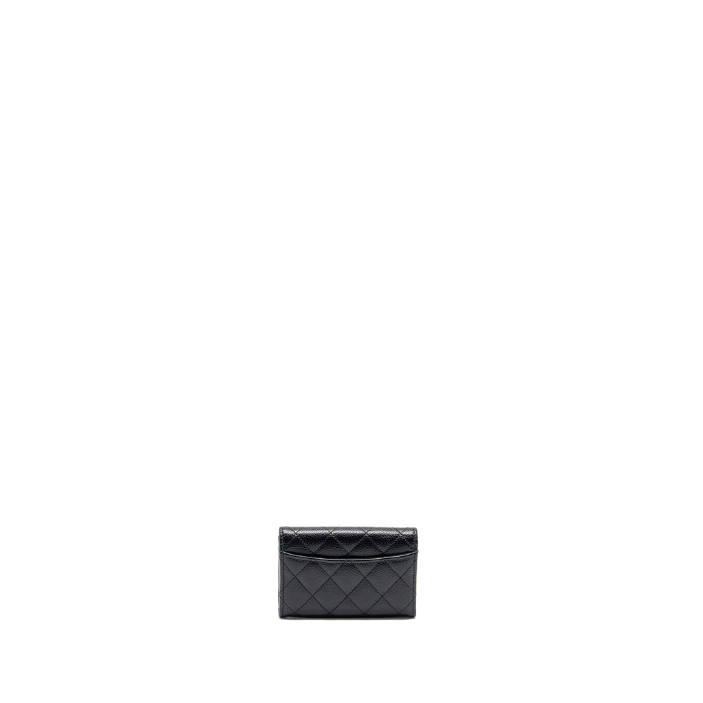 CHANEL CLASSIC FLAP CARD HOLDER CAVIAR BLACK GHW (MICROCHIP)