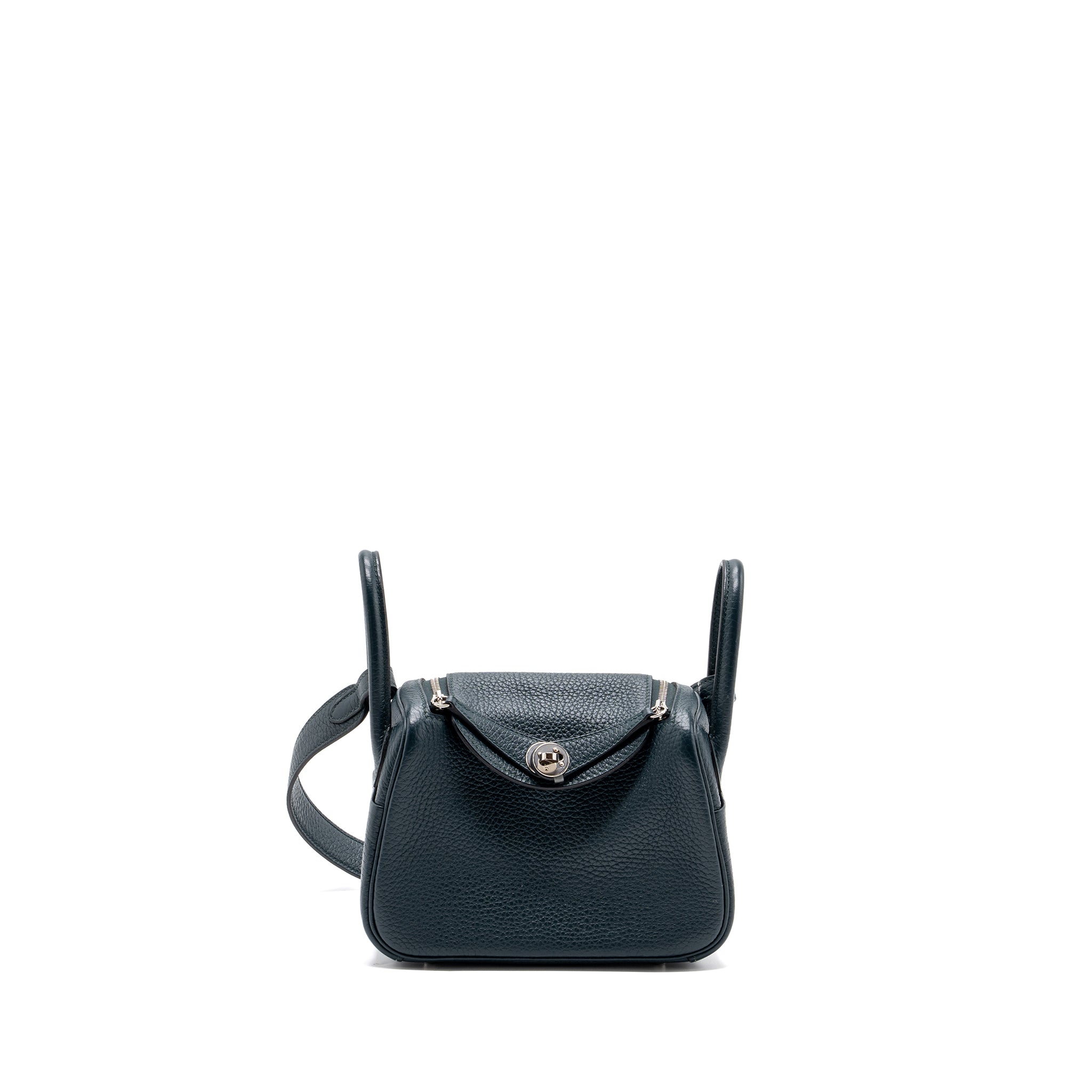 HERMES MINI LINDY CLEMENCE VERT CYPRES SHW