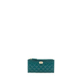 CHANEL BOY ZIP POUCH LAMBSKIN GREEN LGHW