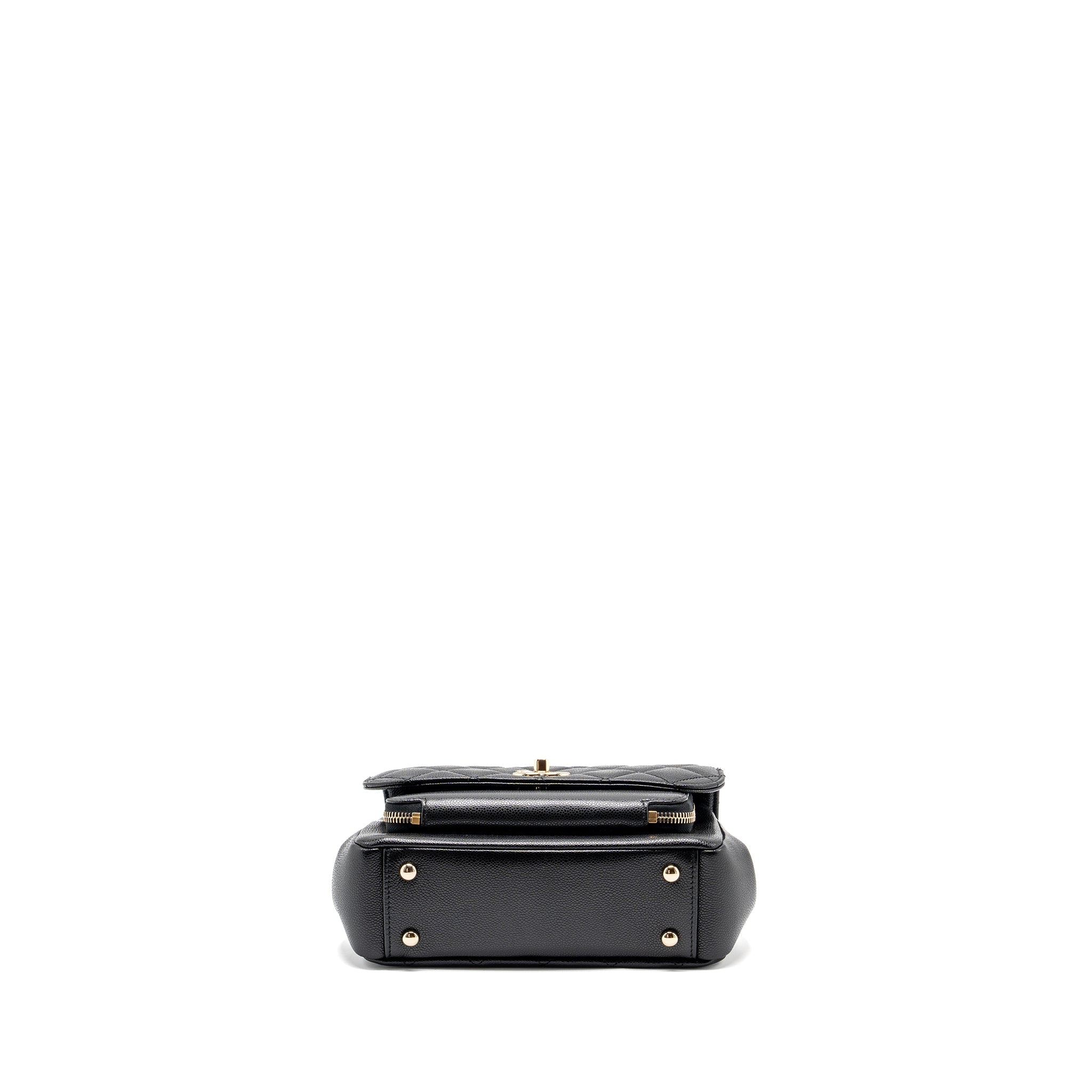 CHANEL MEDIUM BUSINESS AFFINITY CAVIAR BLACK LGHW (MICROCHIP)