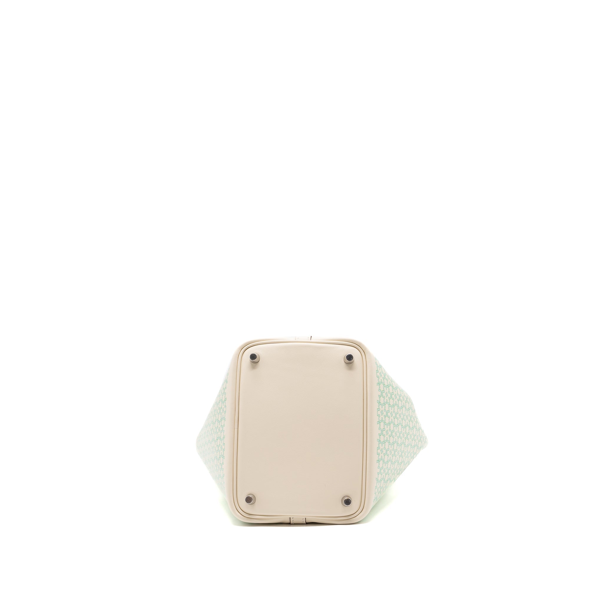 HERMES PICOTIN 18 LUCKY DAISY LOCK BAG SWIFT NATA/VERT/BLANC SHW