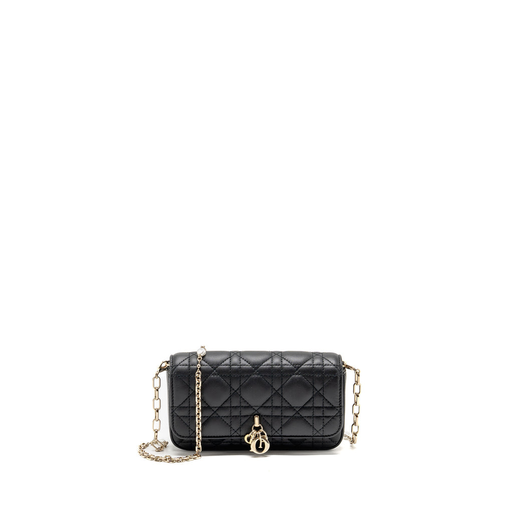 DIOR MY DIOR - DIOR TALK PHONE POUCH LAMBSKIN BLACK LGHW