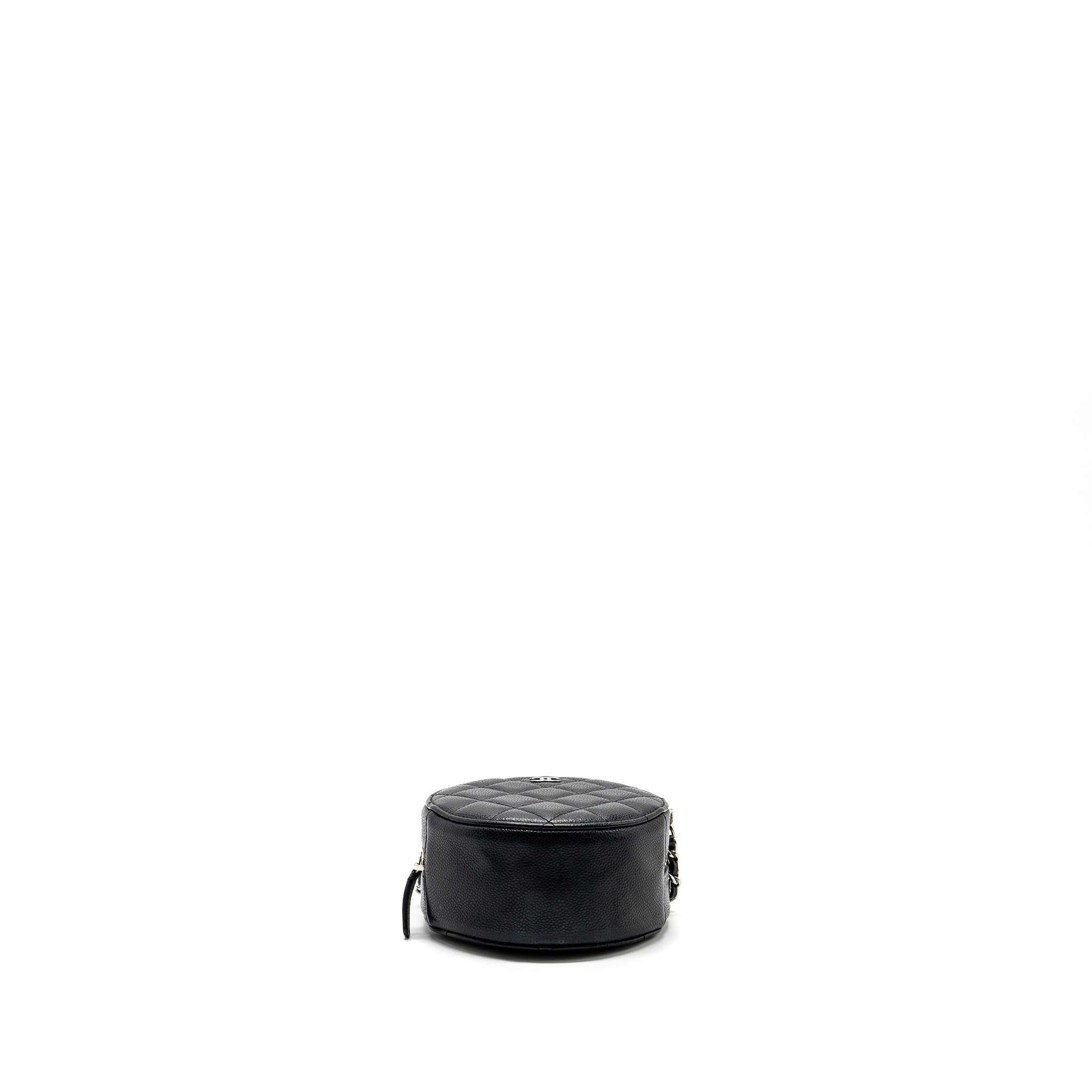 CHANEL ROUND SIP CLUTCH WITH CHAIN CAVIAR BLACK SHW
