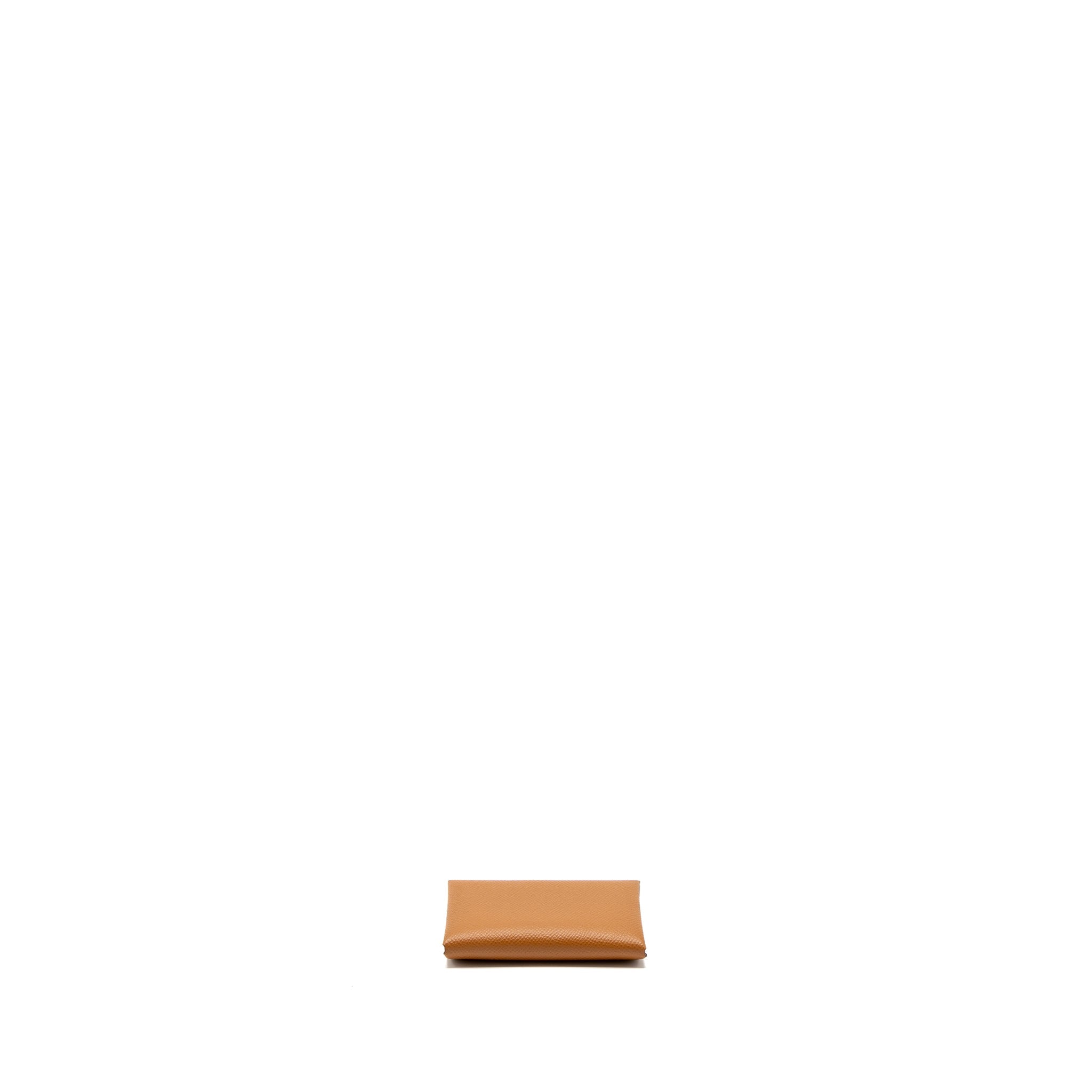 HERMES CALVI DUO CARDHOLDER EPSOM GOLD SHW