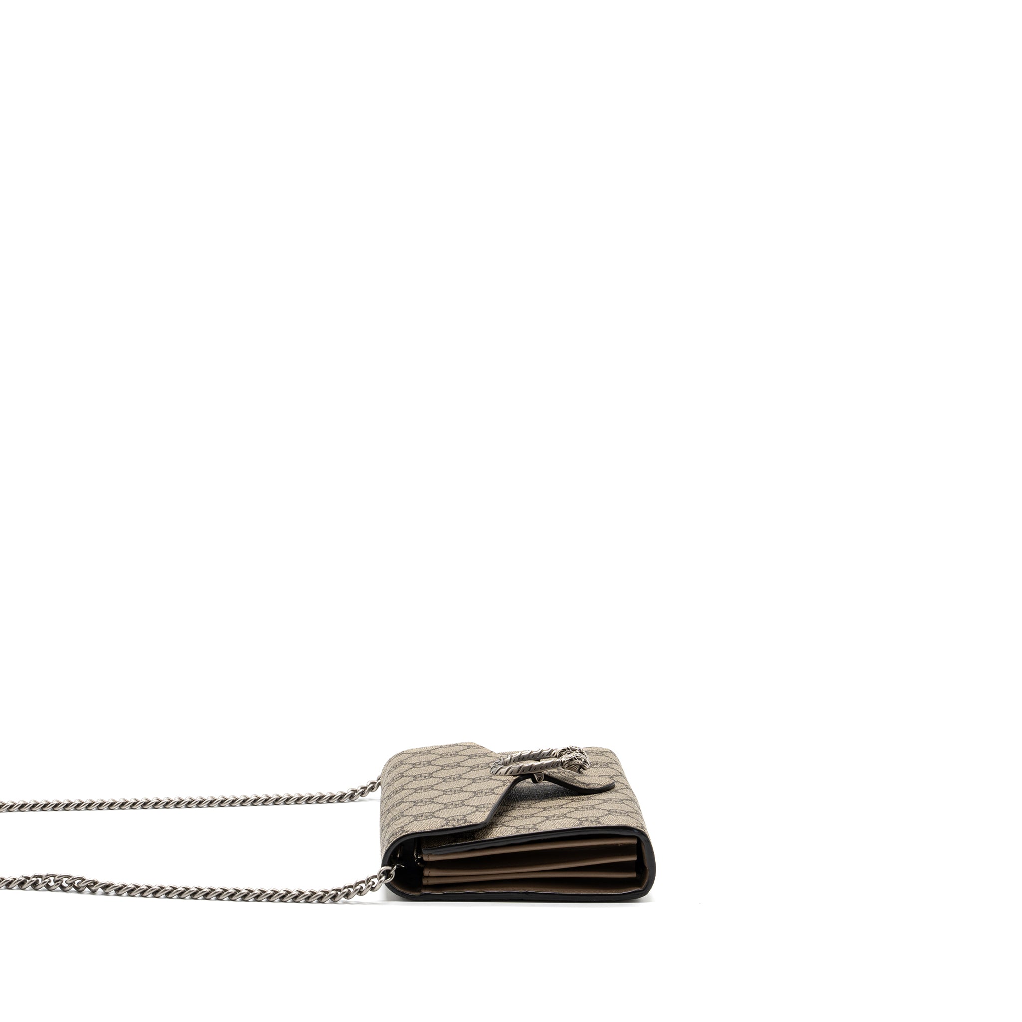 GUCCI DIONYSUS WALLET ON CHAIN GG SUPREME CANVAS/ LEATHER BEIGE/ EBONY SHW