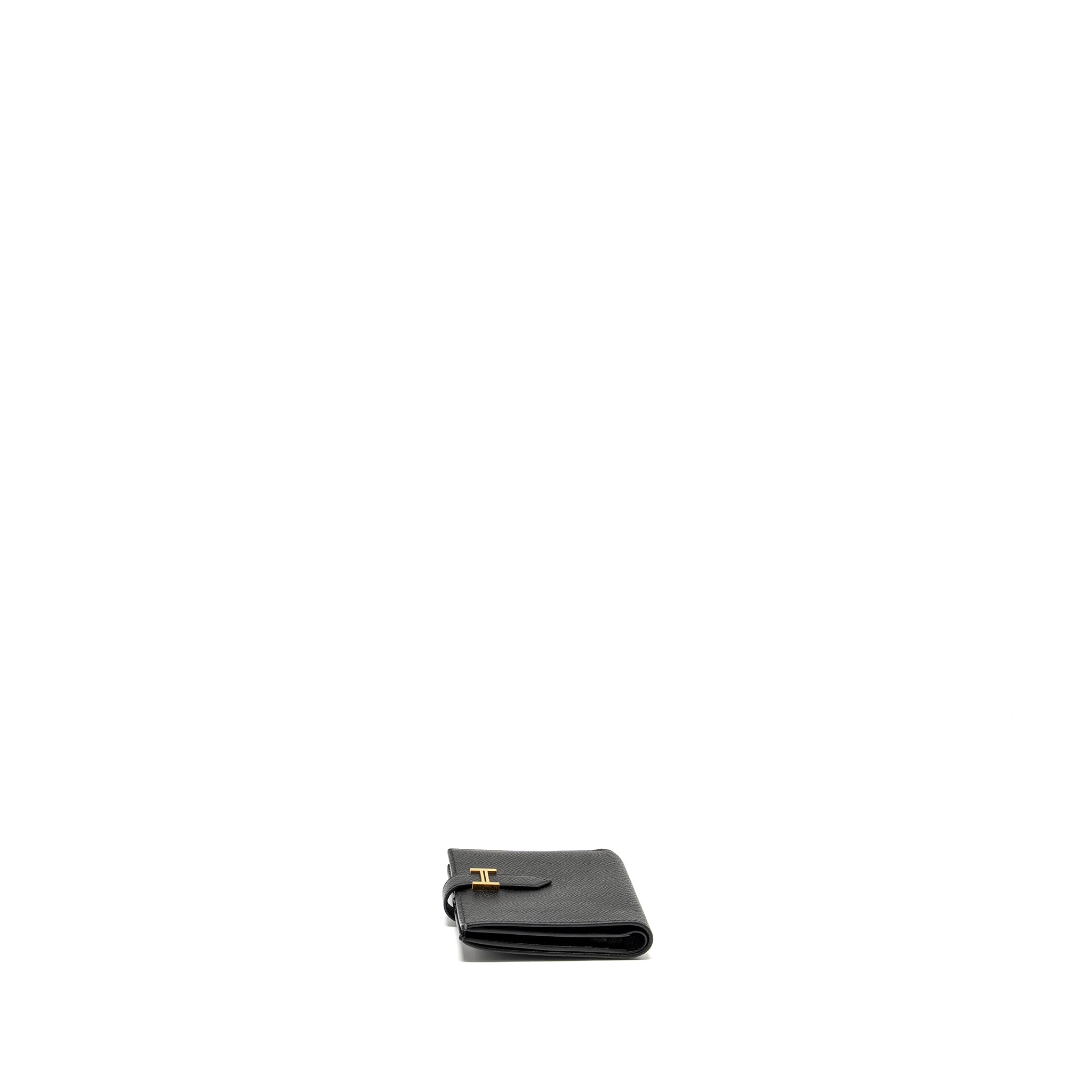 HERMES BEARN COMPACT WALLET EPSOM BLACK GHW
