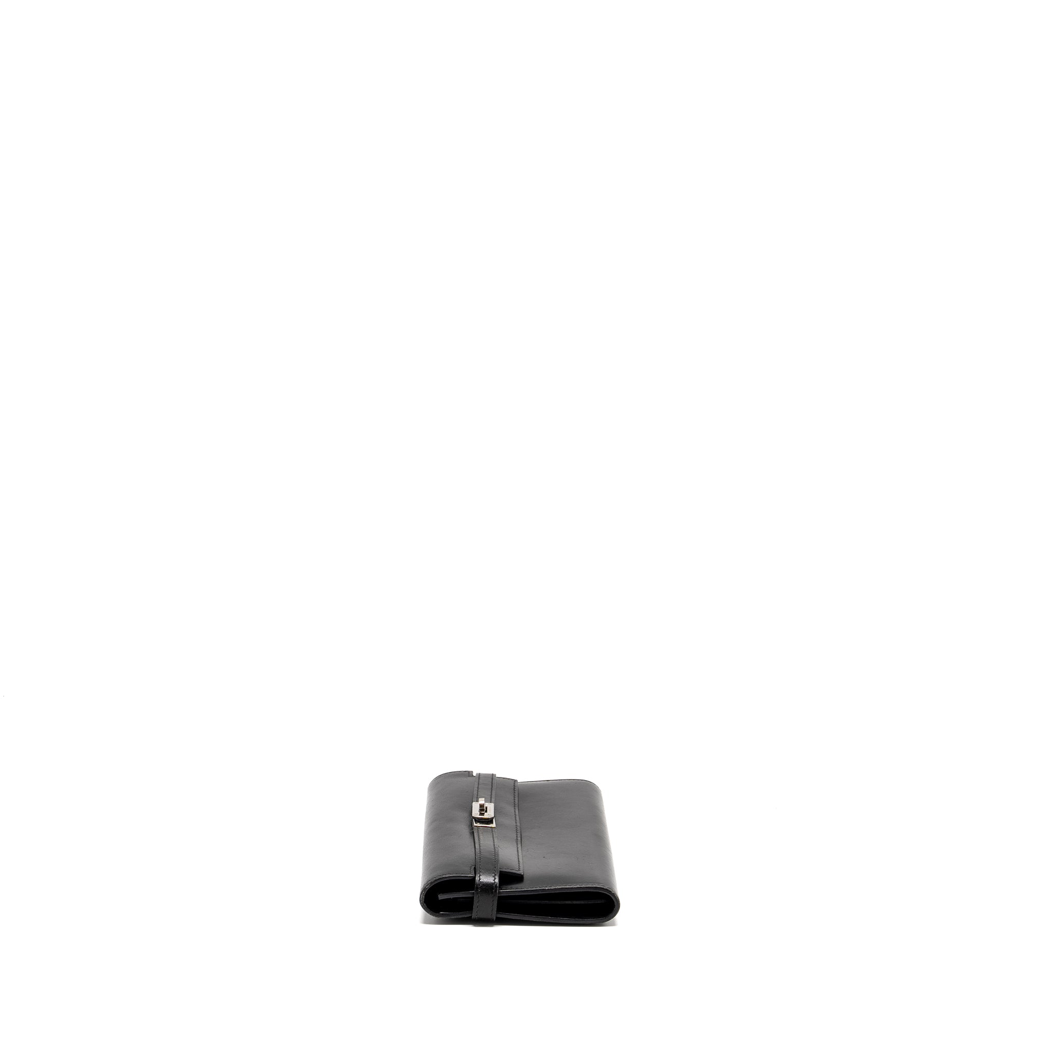 HERMES KELLY LONG WALLET BOX BLACK SHW