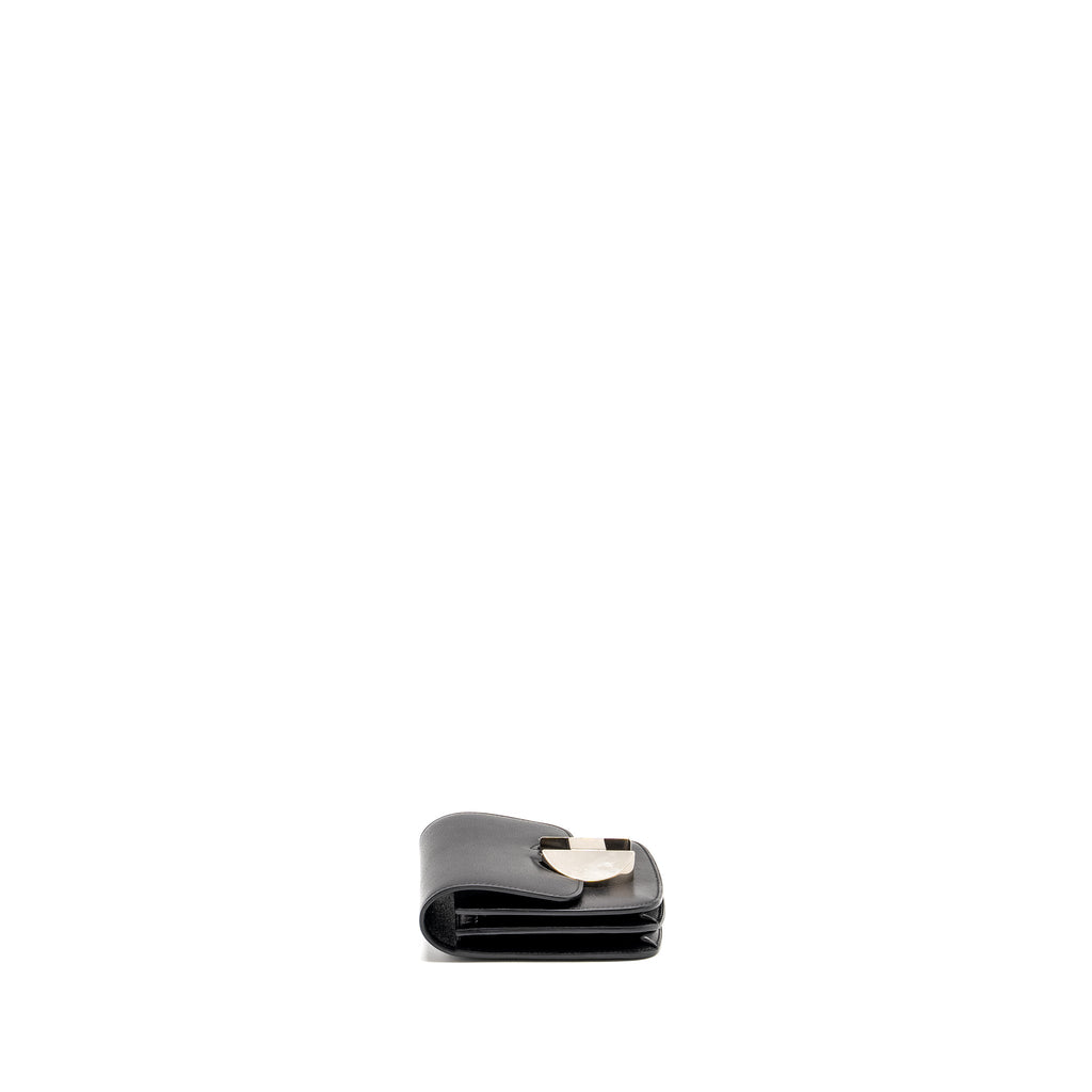 HERMES 2002 WALLET EVERCOLOR BLACK SHW