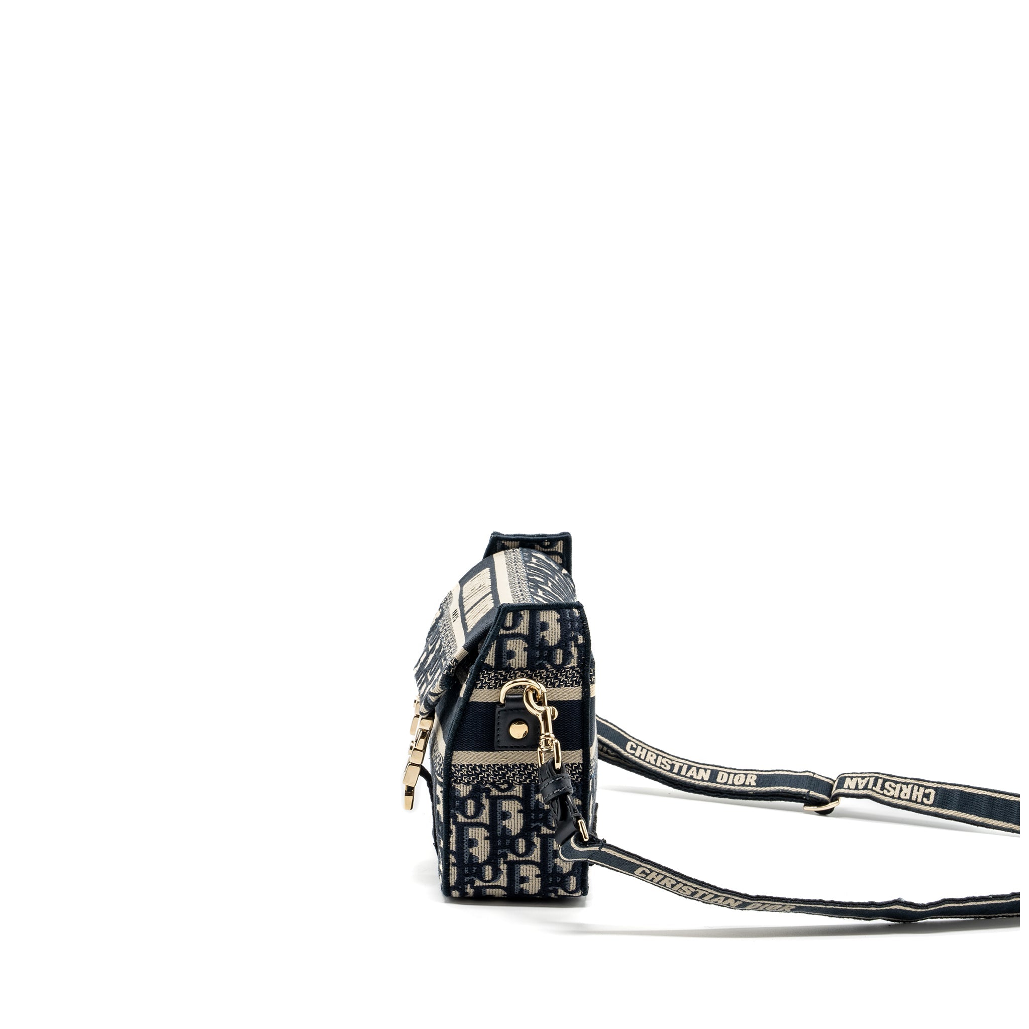 DIOR SMALL DIORCAMP BAG BLUE DIOR OBLIQUE EMBROIDERY GHW