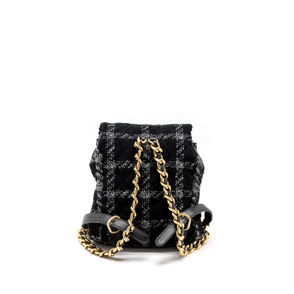 CHANEL DUMA BACKPACK TWEED MULTICOLOURED BRUSHED GHW (MICROCHIP)