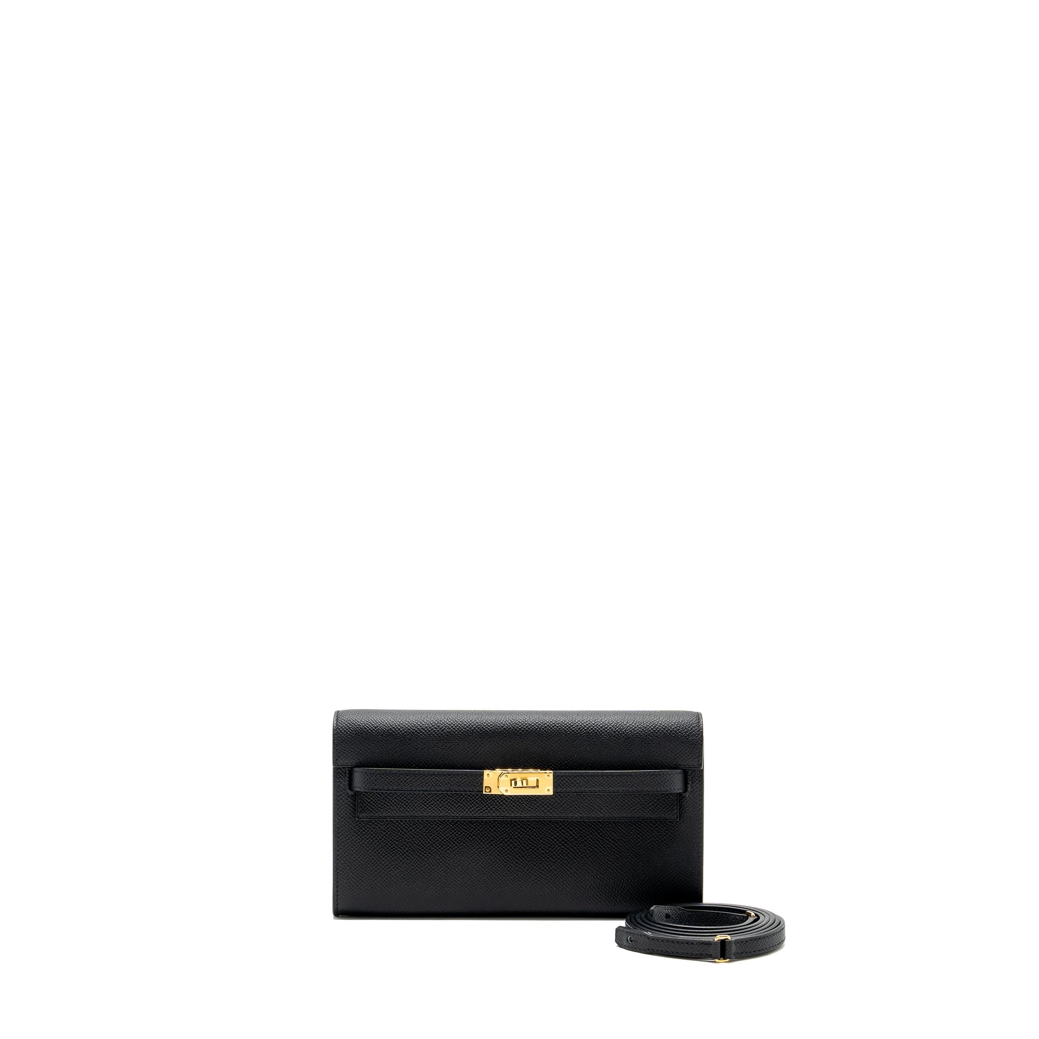 HERMES KELLY TO GO EPSOM BLACK GHW