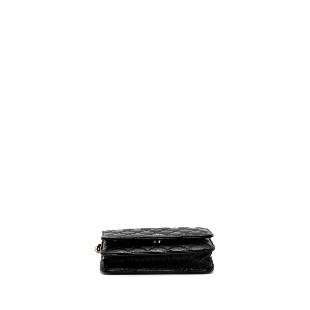 CHANEL CLASSIC WALLET ON CHAIN CAVIAR BLACK GHW(MICROCHIP)