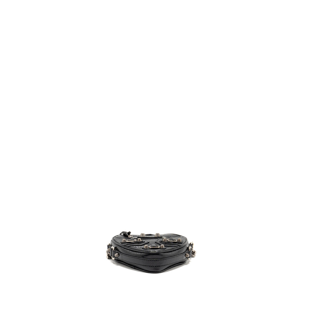 BALENCIAGA LE CAGOLE HEART MINI BAG LAMBSKIN BLACK SHW