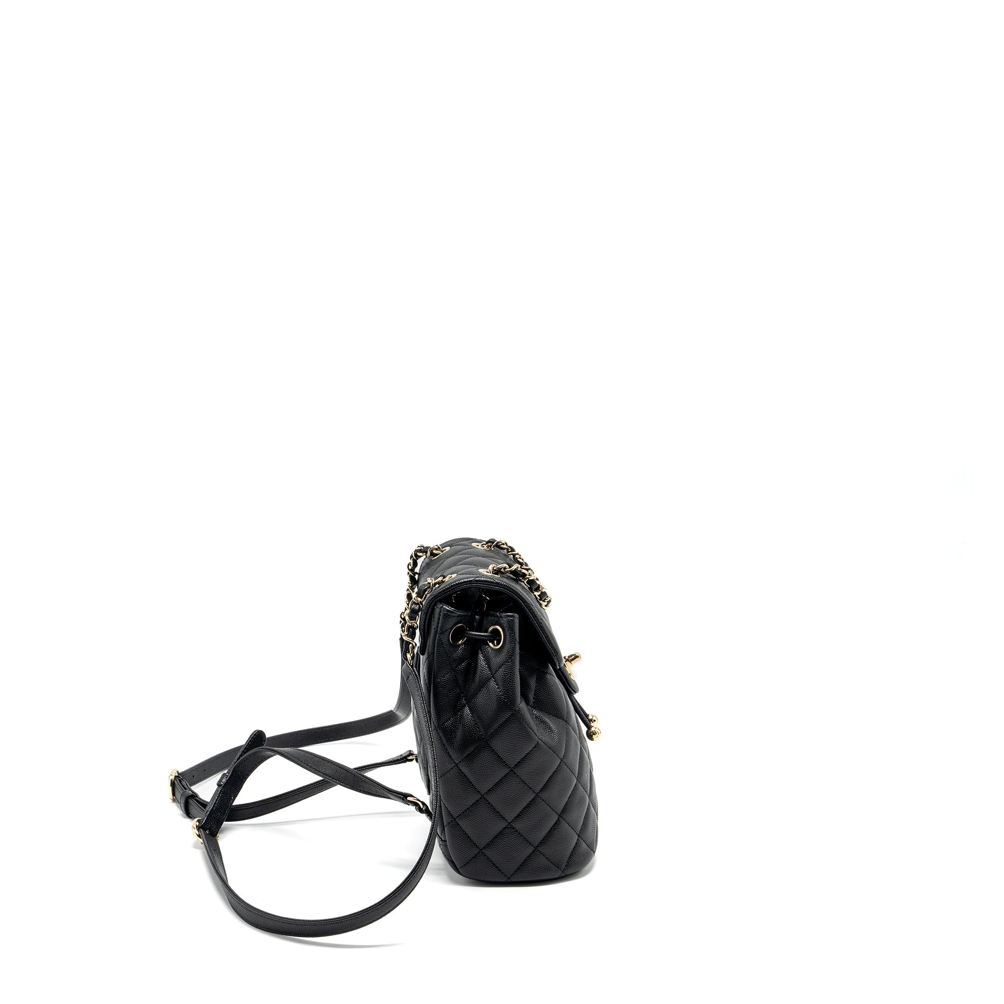 CHANEL 23S MINI BACKPACK CAVIAR BLACK LGHW (MICROCHIP)