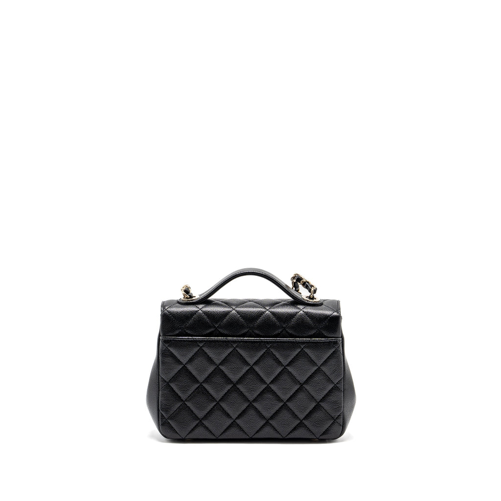 CHANEL MEDIUM BUSINESS AFFINITY CAVIAR BLACK LGHW (MICROCHIP)