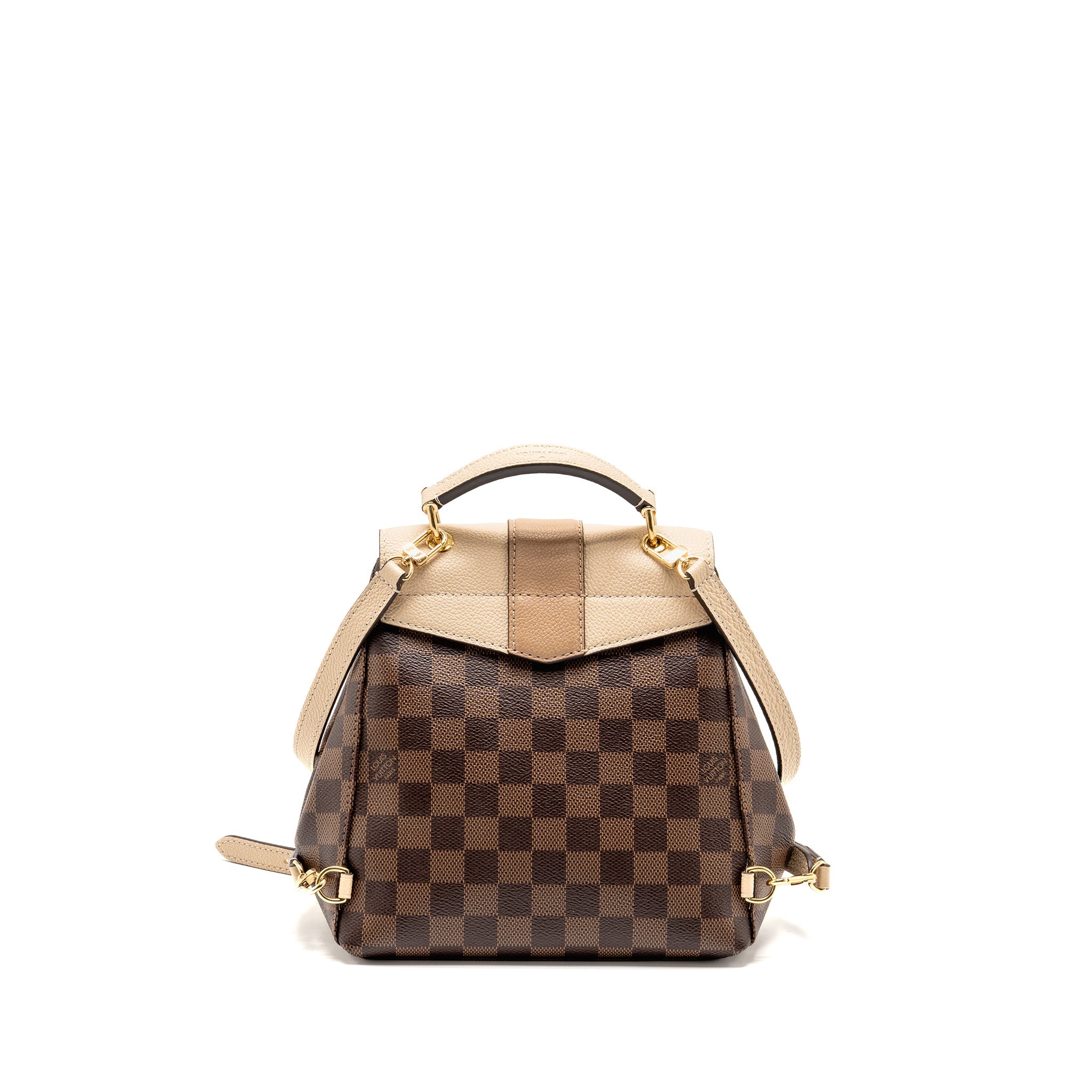 LOUIS VUITTON CLAPTON BACKPACK DAMIER EBENE CANVAS/LEATHER LIGHT PINK GHW