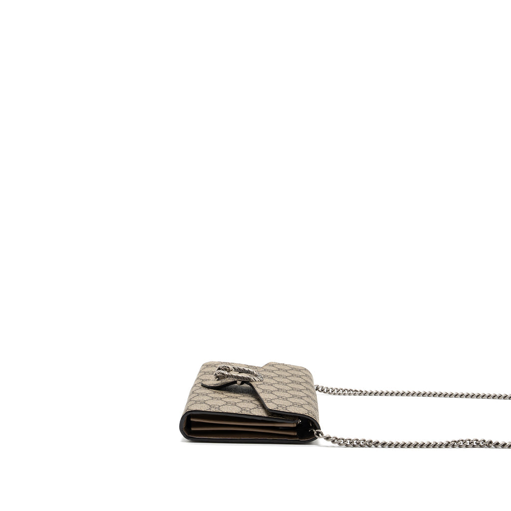 GUCCI DIONYSUS WALLET ON CHAIN GG SUPREME CANVAS/ LEATHER BEIGE/ EBONY SHW