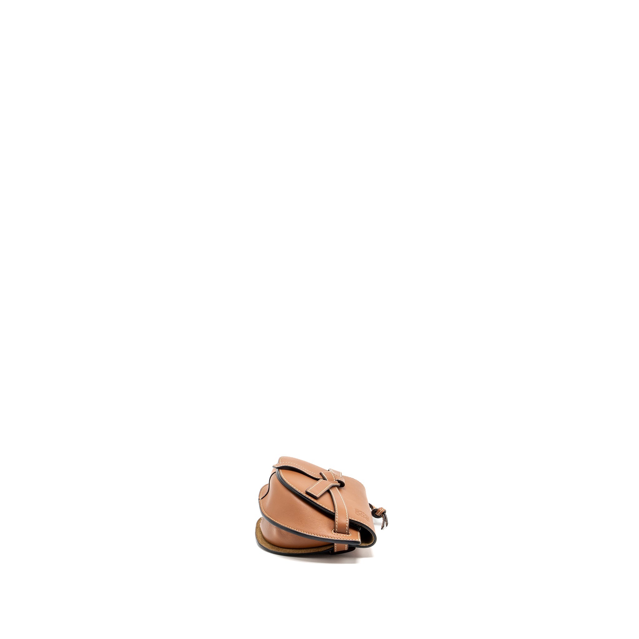 LOEWE MINI GATE BELT BAG CALFSKIN TAN GHW