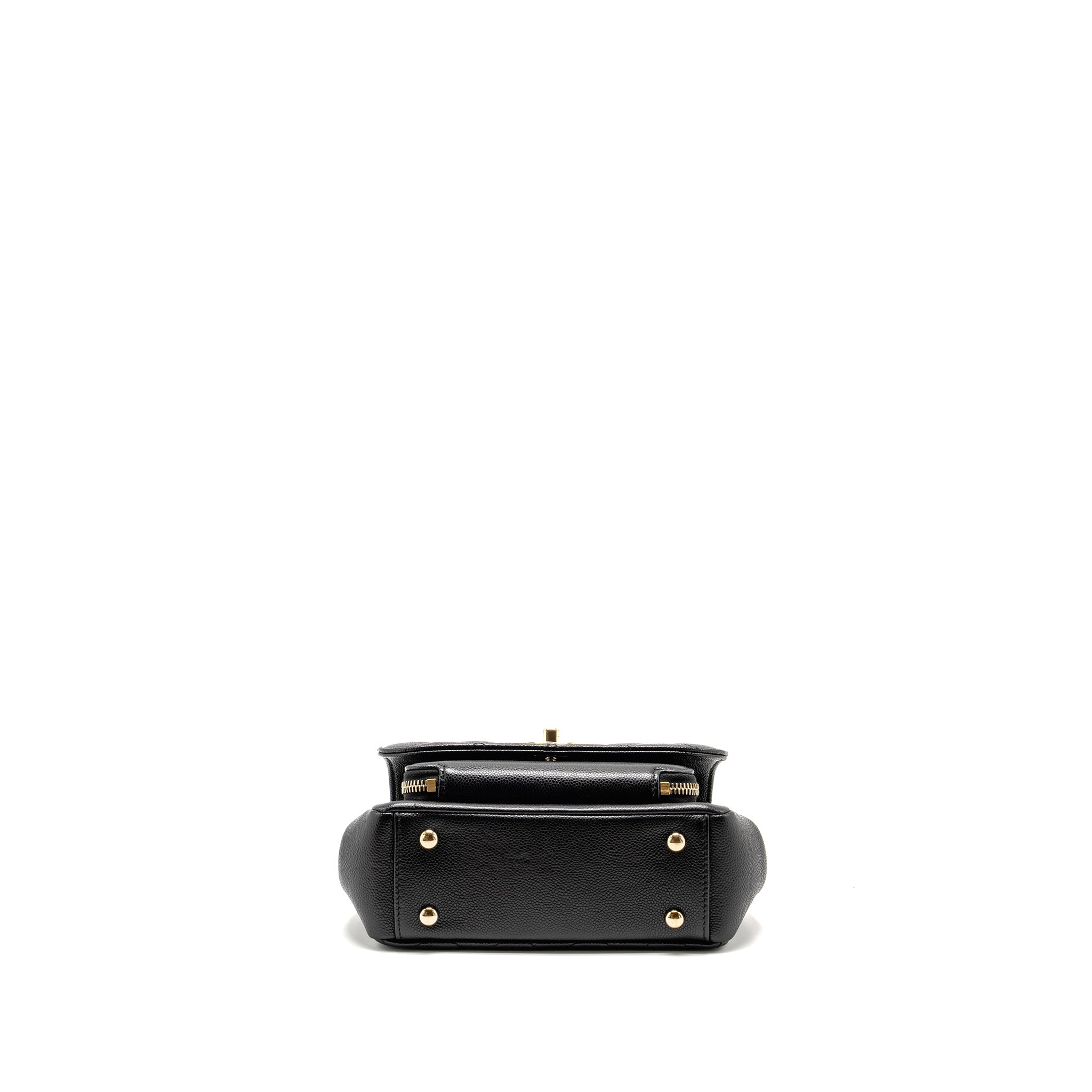 CHANEL SMALL BUSINESS AFFINITY CAVIAR BLACK LGHW (MICROCHIP)