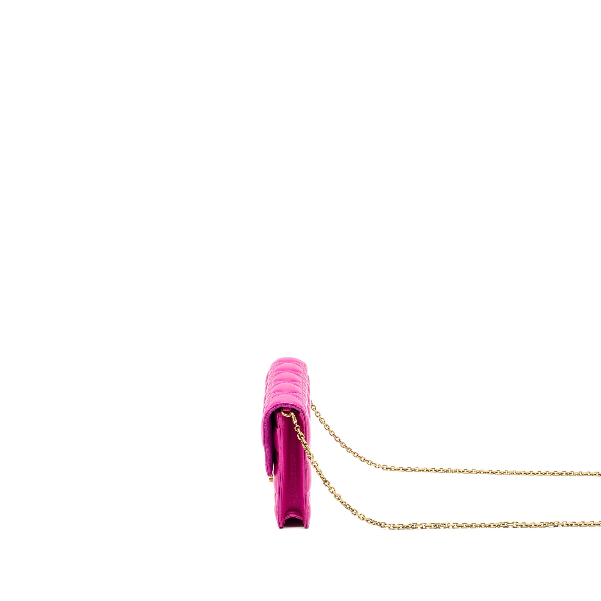 DIOR DIORADDICT WALLET ON CHAIN LAMBSKIN PINK GHW