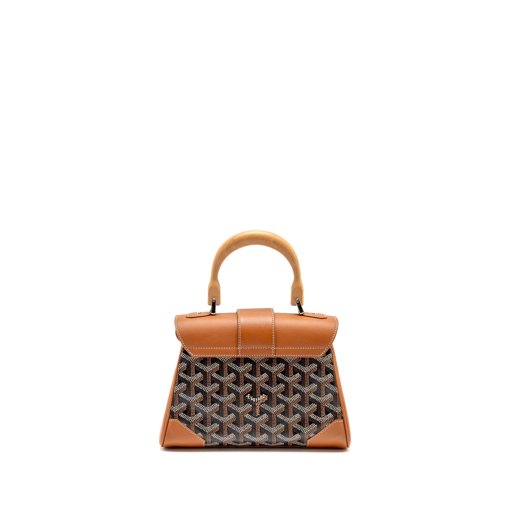 GOYARD MINI SAIGON GOYARDINE CANVAS/CALFSKIN BLACK/TAN SHW