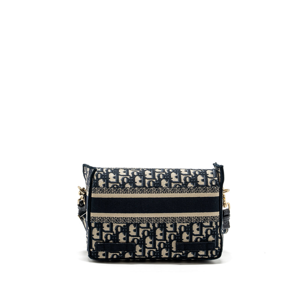 DIOR SMALL DIORCAMP BAG BLUE DIOR OBLIQUE EMBROIDERY GHW