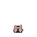 CHANEL 24A BOWKNOT CLUTCH WITH CHAIN PATENT CRUMPLED LAMBSKIN/SHINY LAMBSKIN BLACK/PINK GHW (MICROCHIP)