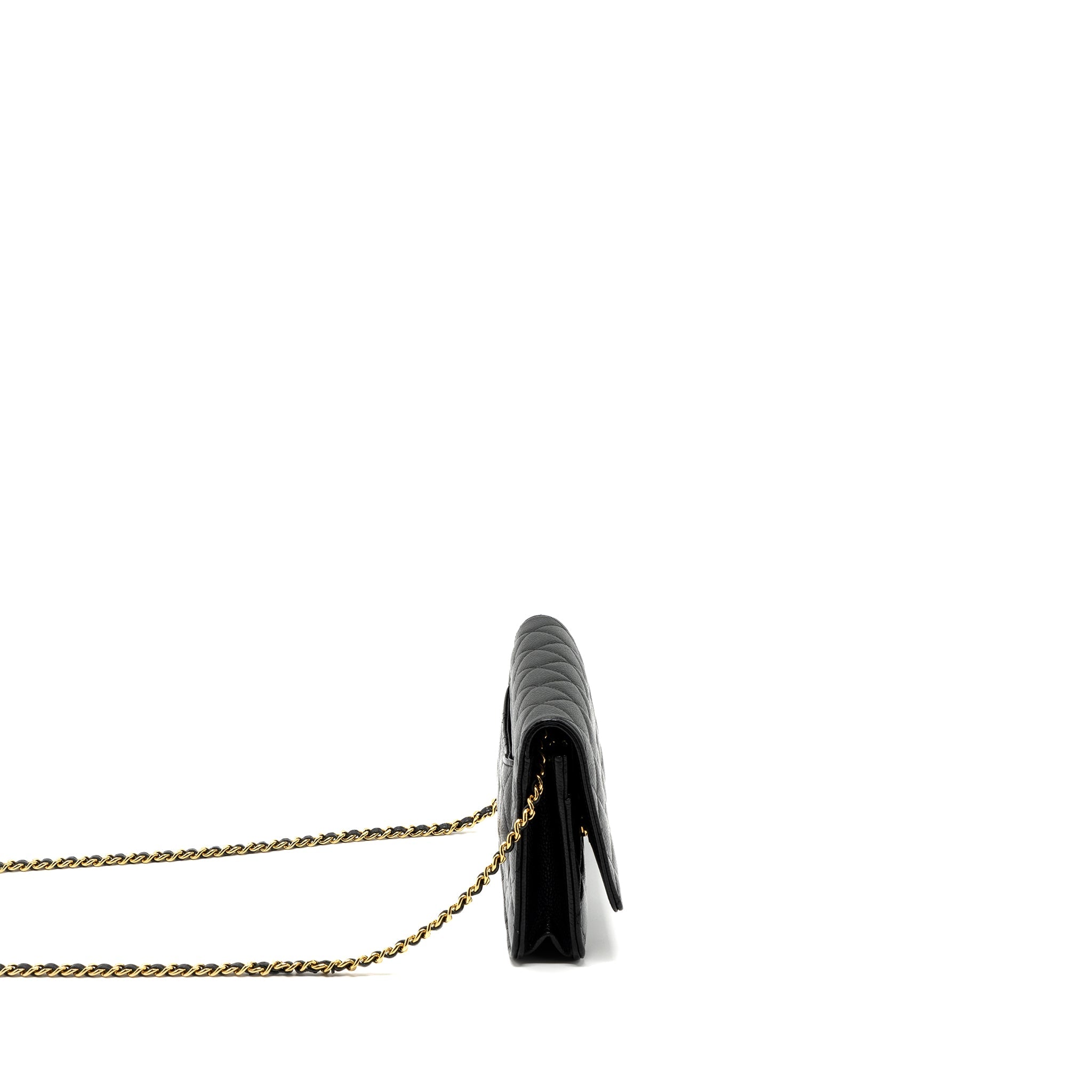 CHANEL CLASSIC WALLET ON CHAIN CAVIAR BLACK GHW(MICROCHIP)