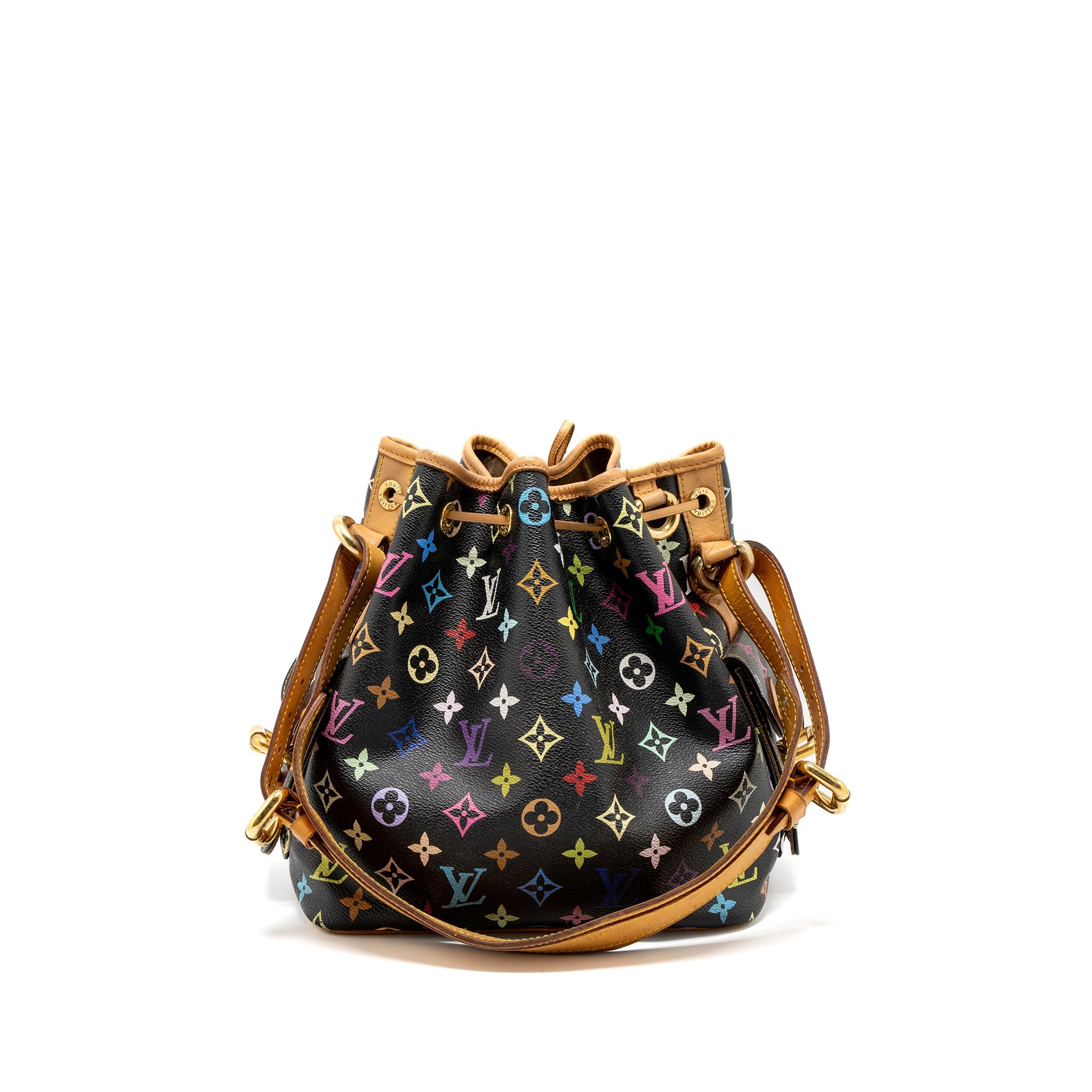 LOUIS VUITTON PETIT NOE BLACK MULTICOLOUR MONOGRAM CANVAS GHW