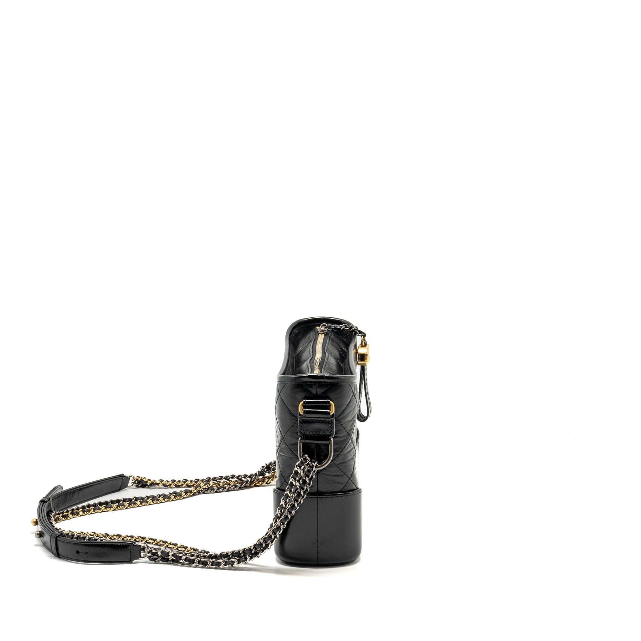 CHANEL NEW MEDIUM GABRIELLE HOBO BAG CALFSKIN BLACK MULTICOLOUR HARDWARE (MICROCHIP)