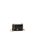 CHANEL 24P COCO LOVE MINI FLAP BAG ADJUSTABLE CHAIN CAVIAR BLACK GHW (MICROCHIP)