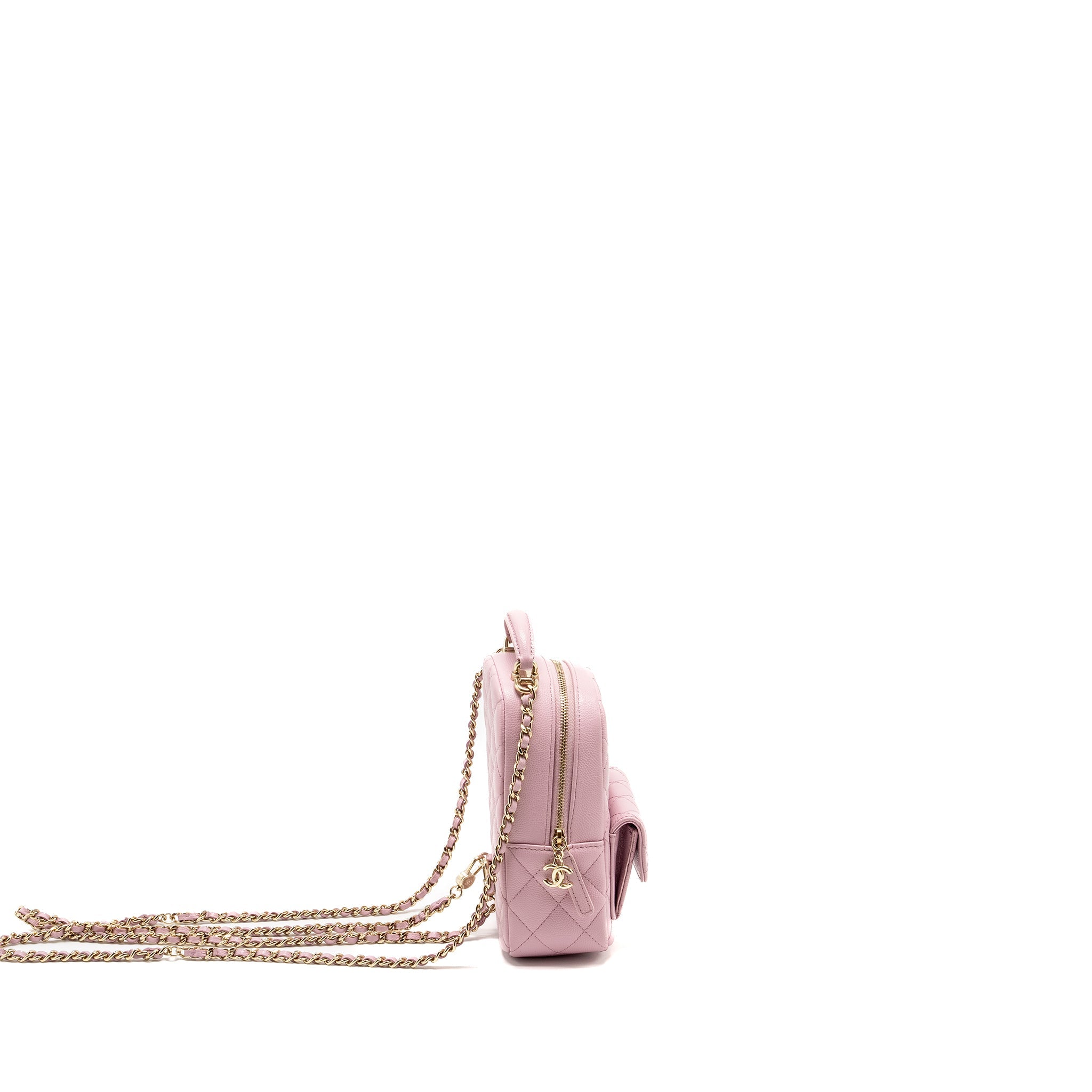 CHANEL 24P CLASSIC MINI BACKPACK SHINY GRAINED CALFSKIN LIGHT PURPLE LGHW (MICROCHIP)