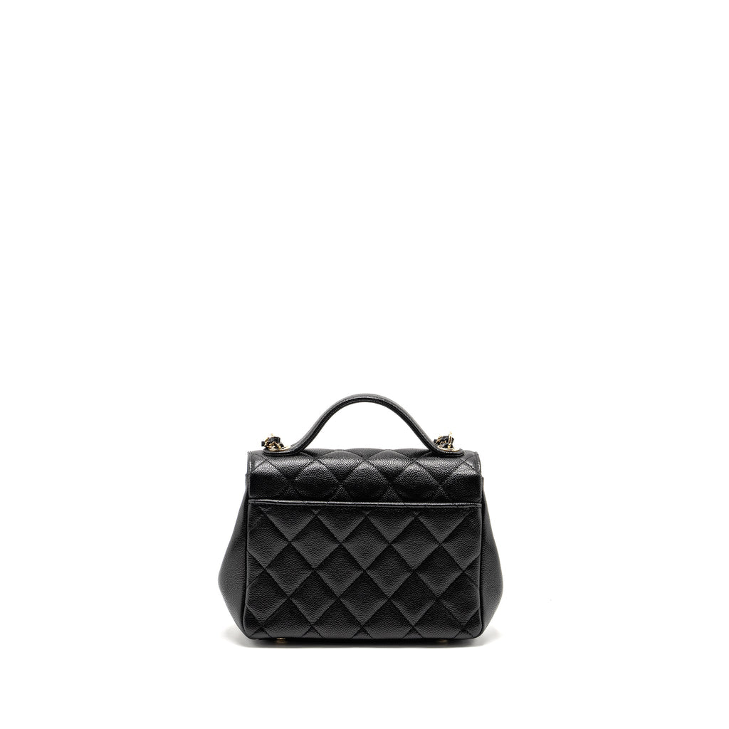 CHANEL SMALL BUSINESS AFFINITY CAVIAR BLACK LGHW (MICROCHIP)