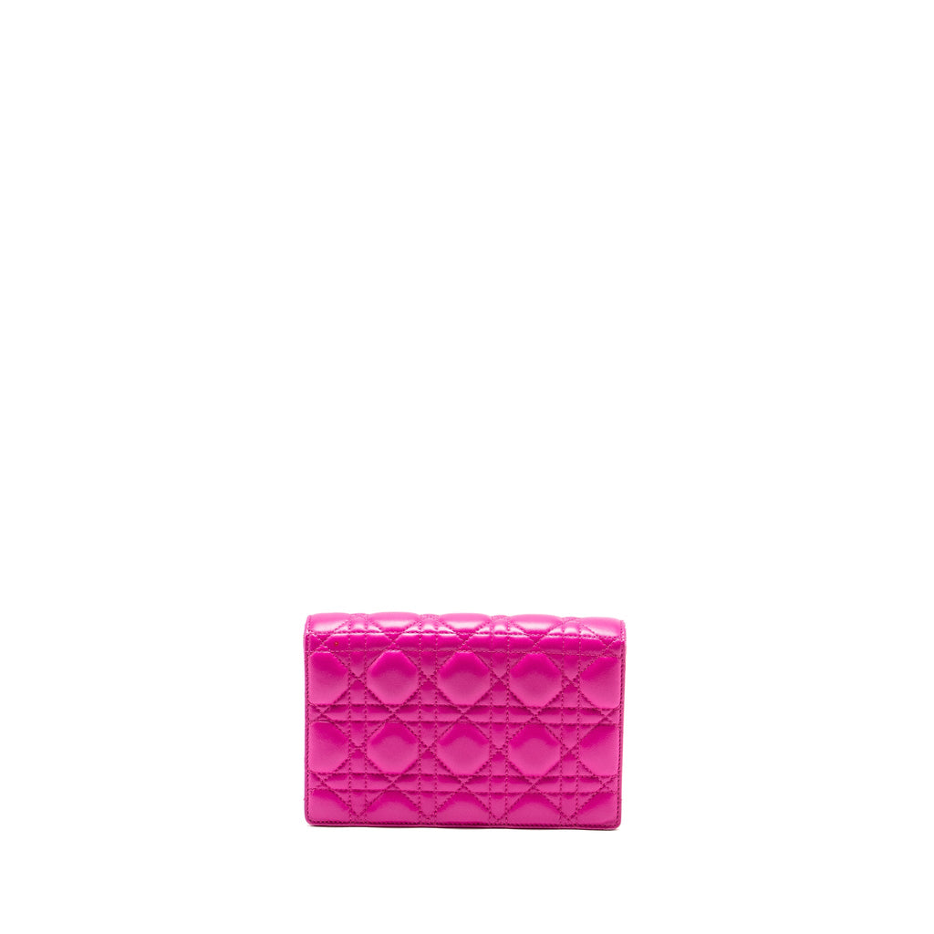 DIOR DIORADDICT WALLET ON CHAIN LAMBSKIN PINK GHW