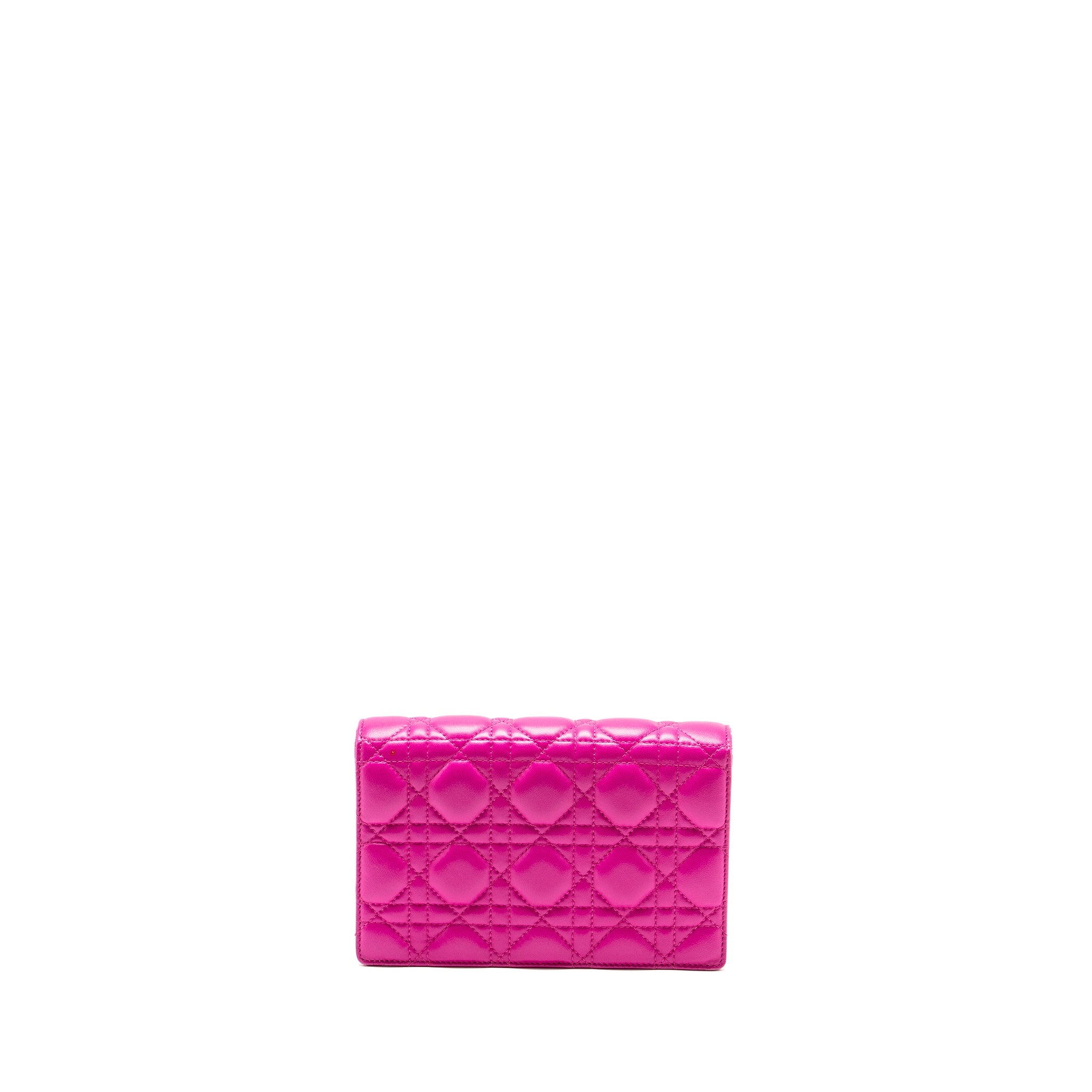 DIOR DIORADDICT WALLET ON CHAIN LAMBSKIN PINK GHW