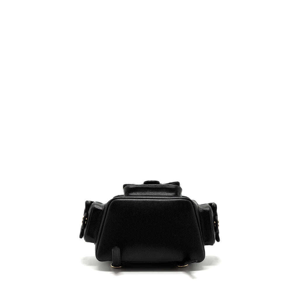 CHANEL 23K TRIPLE POCKET BACKPACK CAVIAR BLACK LGHW(MICROCHIP)